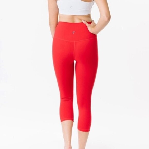 Zyia Ascend High Rise Crop Leggings Red Size 8-10 - Picture 3 of 7